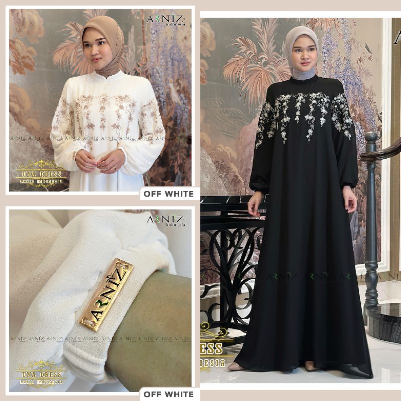 Una Dress By Arniz Collection Khusus Hitam&Putih Terbaru