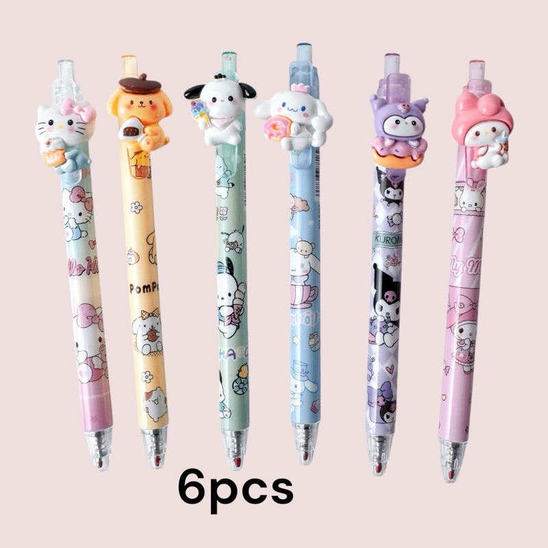 

Pulpen sanrio clay 1 set (6pcs) kuromi / melody / cinnamoroll