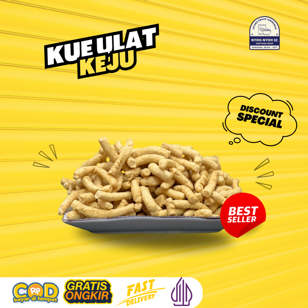 

Kue Ulat Keju Premium 250gr - Lezat Disetiap Gigitan, Renyah dan Menggugah Selera