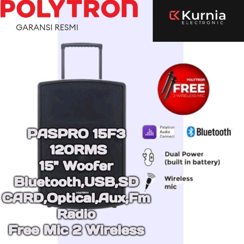 POLYTRON PASPRO 15F3/  PASPRO15F3 SPEAKER PORTABLE / PASPRO 12F3 PASPRO12F3