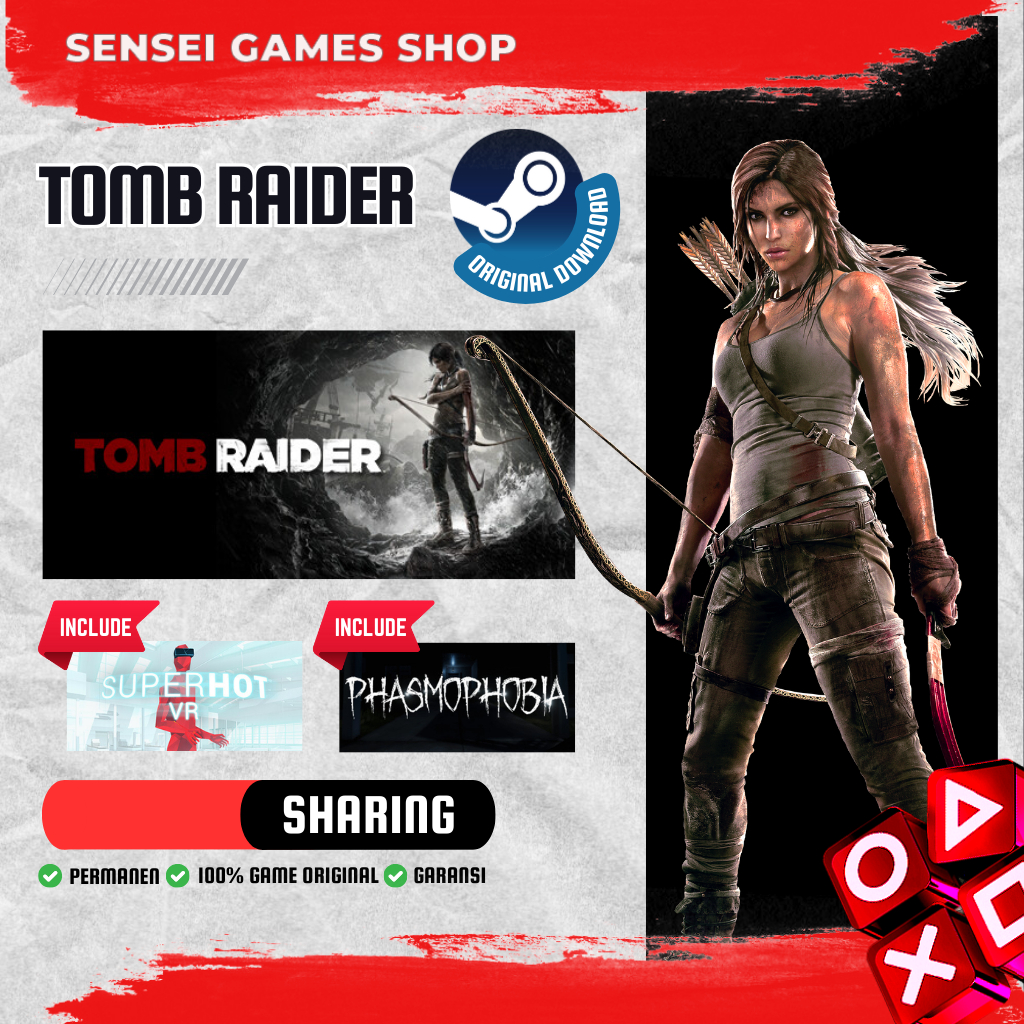 [BONUS STEAM KEY] Tomb Raider (Sharing With Superhot VR & Phasmophobia) STEAM / Fresh / 0 Hour / Gam