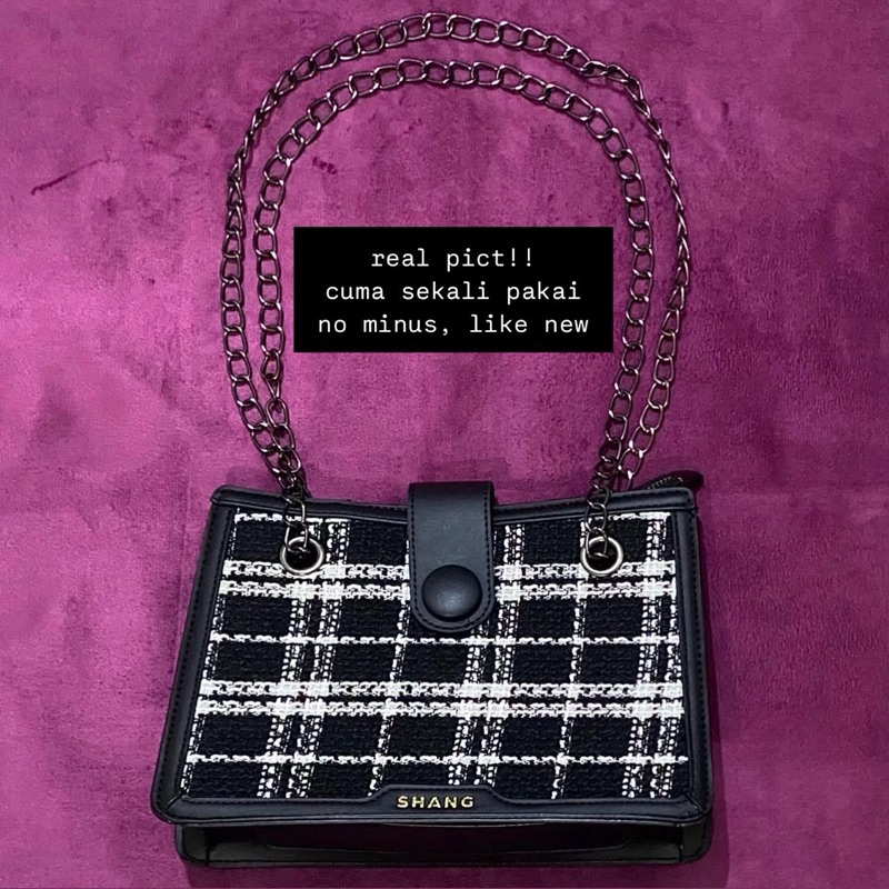 PRELOVED TAS SHANGNCO Tas Wanita Lyssa Shoulder Bag Tas Selempang Wanita Tali Rantai Tas Fashion Kek