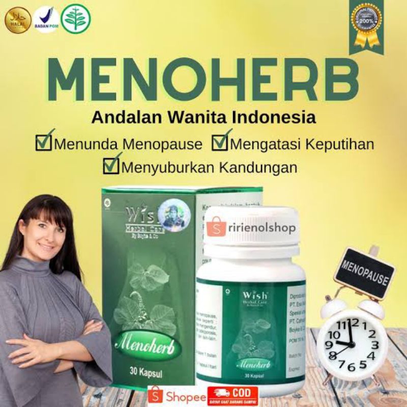 Menoherb Original Obat Khusus Wanita Menopouse Gairah Menurun Asli Ampuh Herbal
