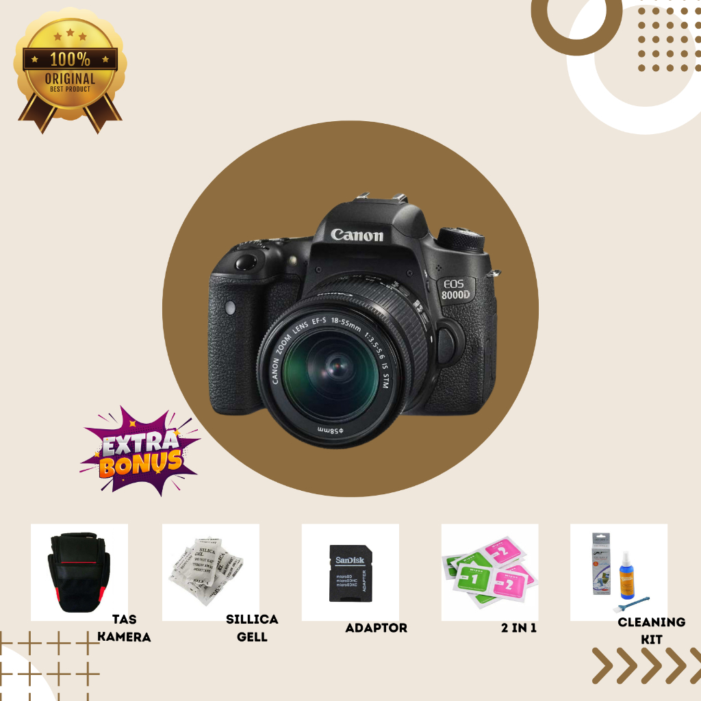 [KAMERA DSLR] CANON EOS 8000D BLACK  MULUS SECOND BERGARANSI ORIGINAL