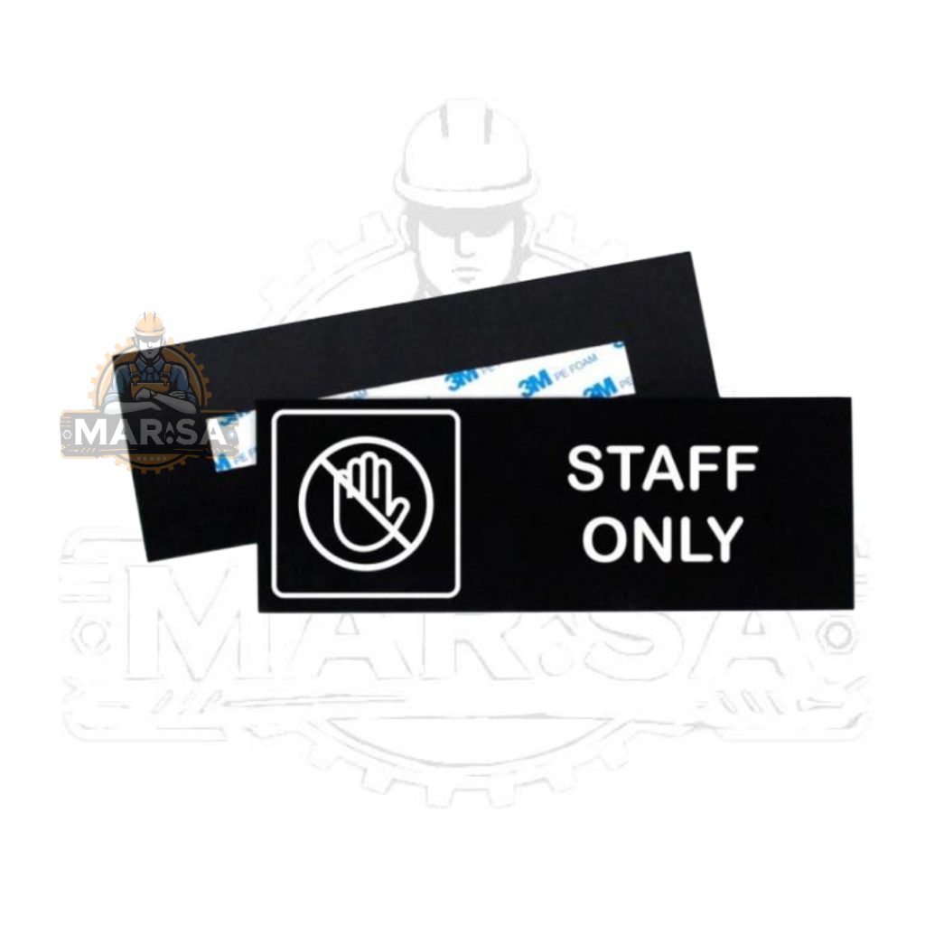 Staff Only Sign Board - Papan Logo Staff Only - Sign Board Akrilik - Wall Sign - Staff Only