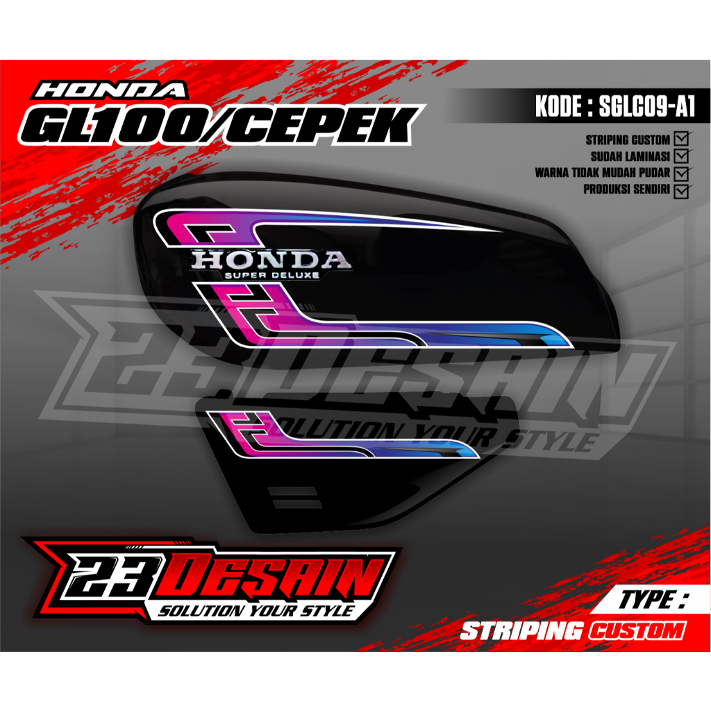 Striping GL 100 Variasi Stiker GL 100 GL100 STRIPING GL 100 STRIPING LIST GL100 STIKER TANGKI GL GAN