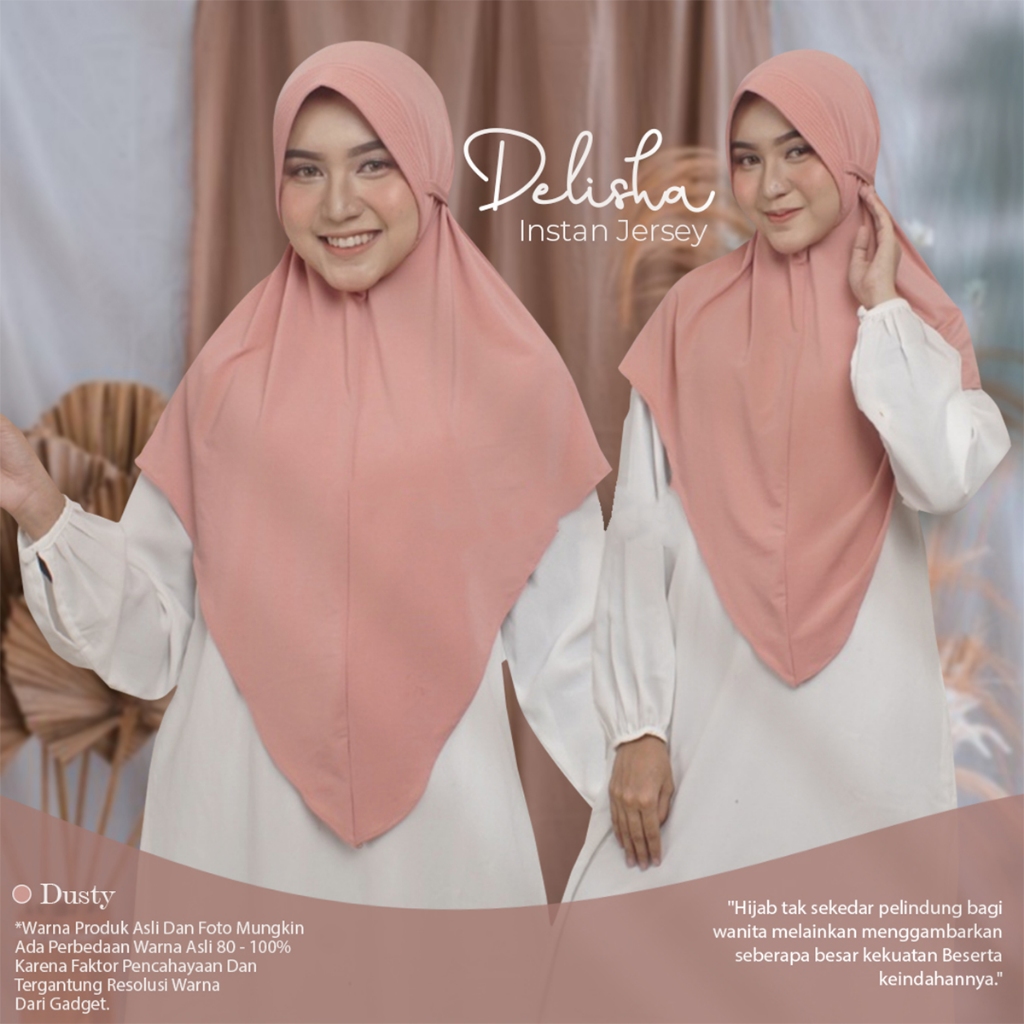 Delisa Hijab Instan Jersey Premium Pet Panjang Jilbab bergo Nyaman & Stylish