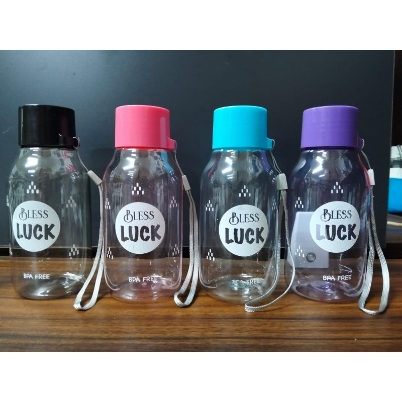 NEW BOTOL MINUM PLASTIK //BOTOL MINUM UNIK BLESS LUCK DAN BELIEVE