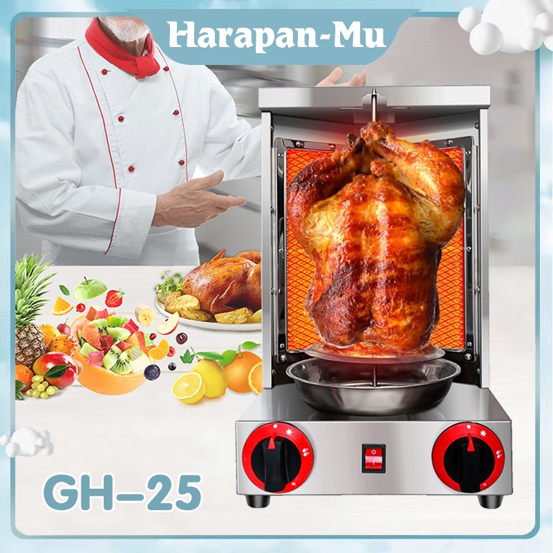 Alat Daging Kebab Penggunaan Di Rumah / Burner Kebab Otomatis Gas Putar / Kompor Barbekyu Baja Tahan