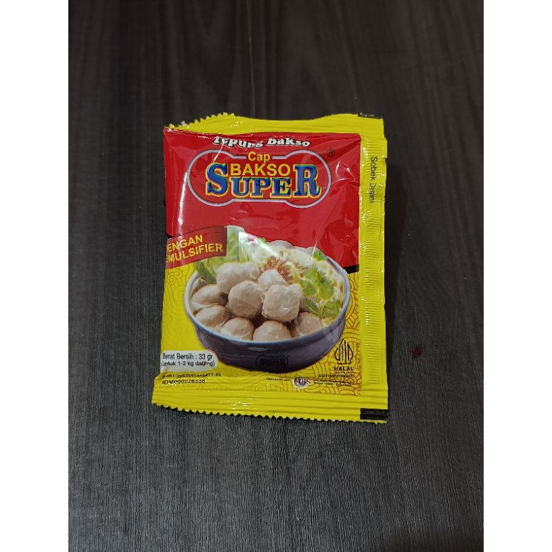 

TEPUNG BAKSO CAP BAKSO SUPER 33GR / PENGENYAL SUPER BAKSO DENGAN EMULSIFIER