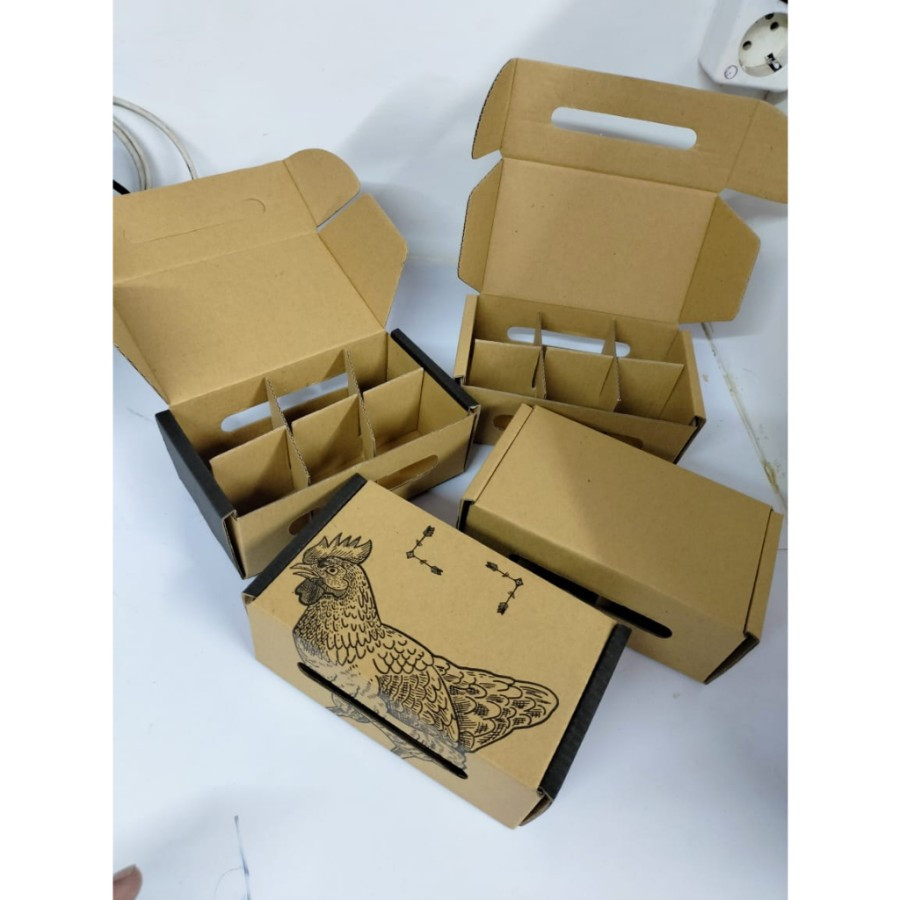 

10pcs Box Telur + Sekat 6 Dus Endok Kardus Kemasan Telur isi 6 Ukuran 14x9x6 cm