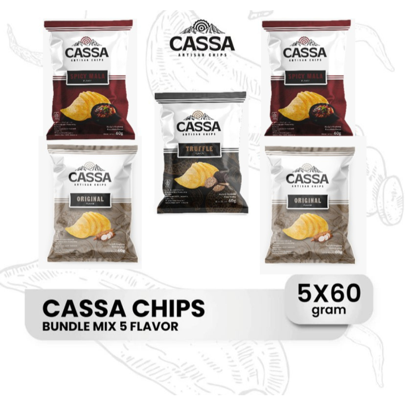 

Cassa Bundle Mix Flavor 60 gram x 5 pcs_Snack Crunchy/Keripik Singkonng /keripik sehat/keripik pedas
