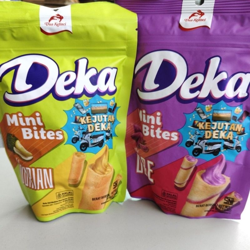 

DEKA mini bites rasa durian dan ubi cap dua kelinci 72gr