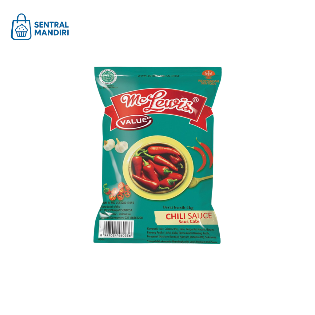 

Mc Lewis Saus Cabe Chili Sauce 1 Kg, Original