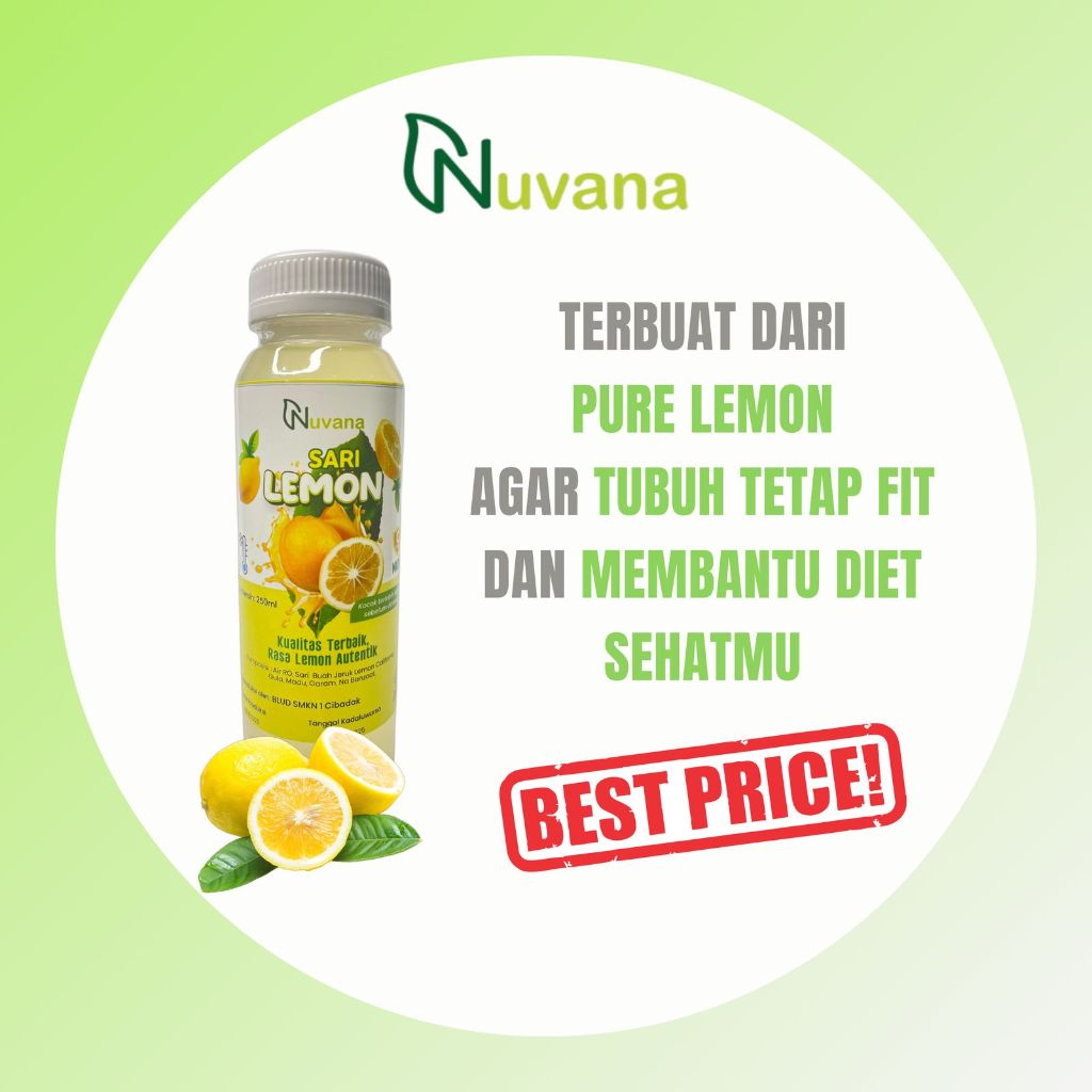 

Nuvana Sari Lemon California Organik 250ml HALAL BPOM Bantu Diet Alami