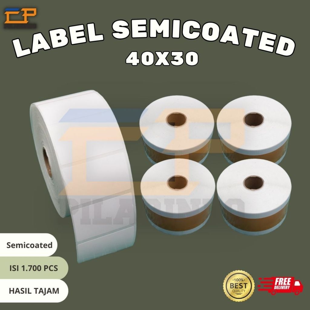 

Etiket Label Semicoated ukuran 40x30 mm