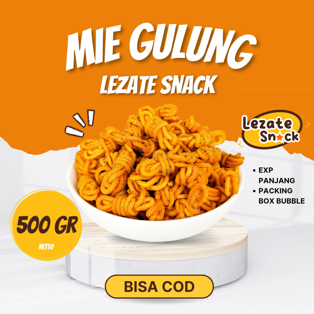 

Mie Gulung Pedas 1 KG Renyah Enak Murah / Mi Gulung Viral Pedas Manis Daun Jeruk / Mi Lilit Gehel Ratu ngemil WAP SNACK