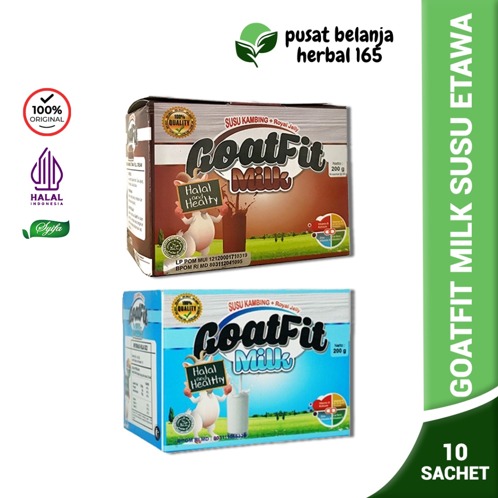 

Goatfit Oat Milk Susu Kambing Etawa 200 gr Isi 10 sachet | Cokelat & Original