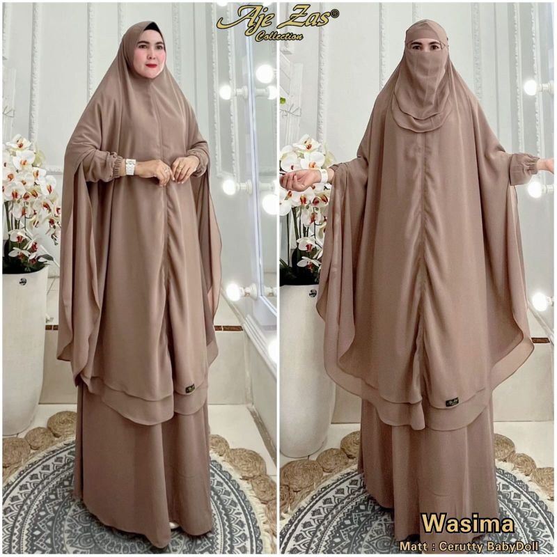 BISA COD (WASIMA SYARI BY AJE ZAS COLLECTION ORI PREMIUM GAMIS AJE ZAS TERBARU