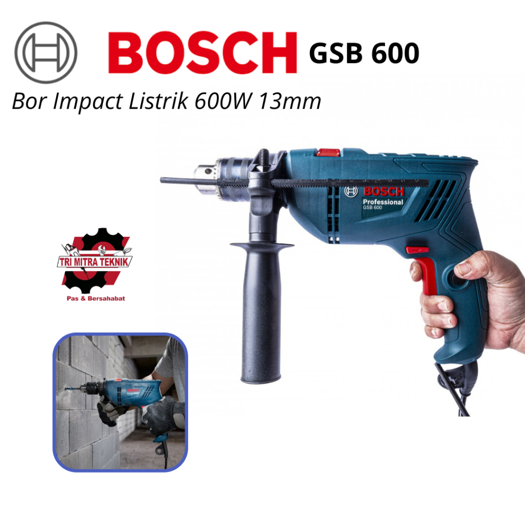 BOSCH GSB 600 Mesin Bor Listrik / Mesin Bor Tangan Listrik Beton GSB 600 13mm