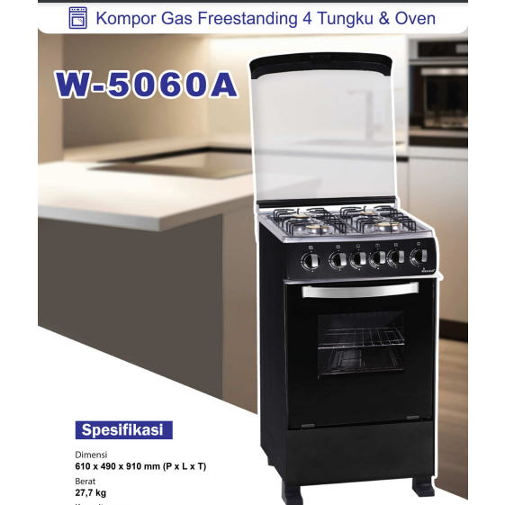 WINN GAS KOMPOR FREESTANDING 4 TUNGKU DAN OVEN, W-5060 A