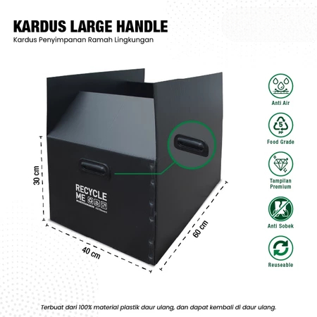 

kardus hitam handle tempat penyimpanan barang file dokumen kantor dus jumbo pindahan anti air 60x40x30 cm