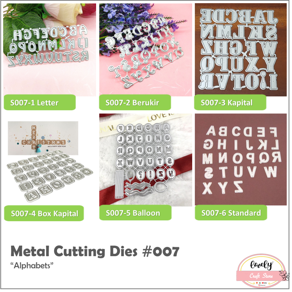 

LovelyCraftStore | Metal Cutting Dies S07 ~ Mold Stencil Metal, Cetakan Stensil bentuk daun rambat alpabet abjad untuk bahan mahar, dekorasi, journal, scrapbooking, cards, art deco, etc