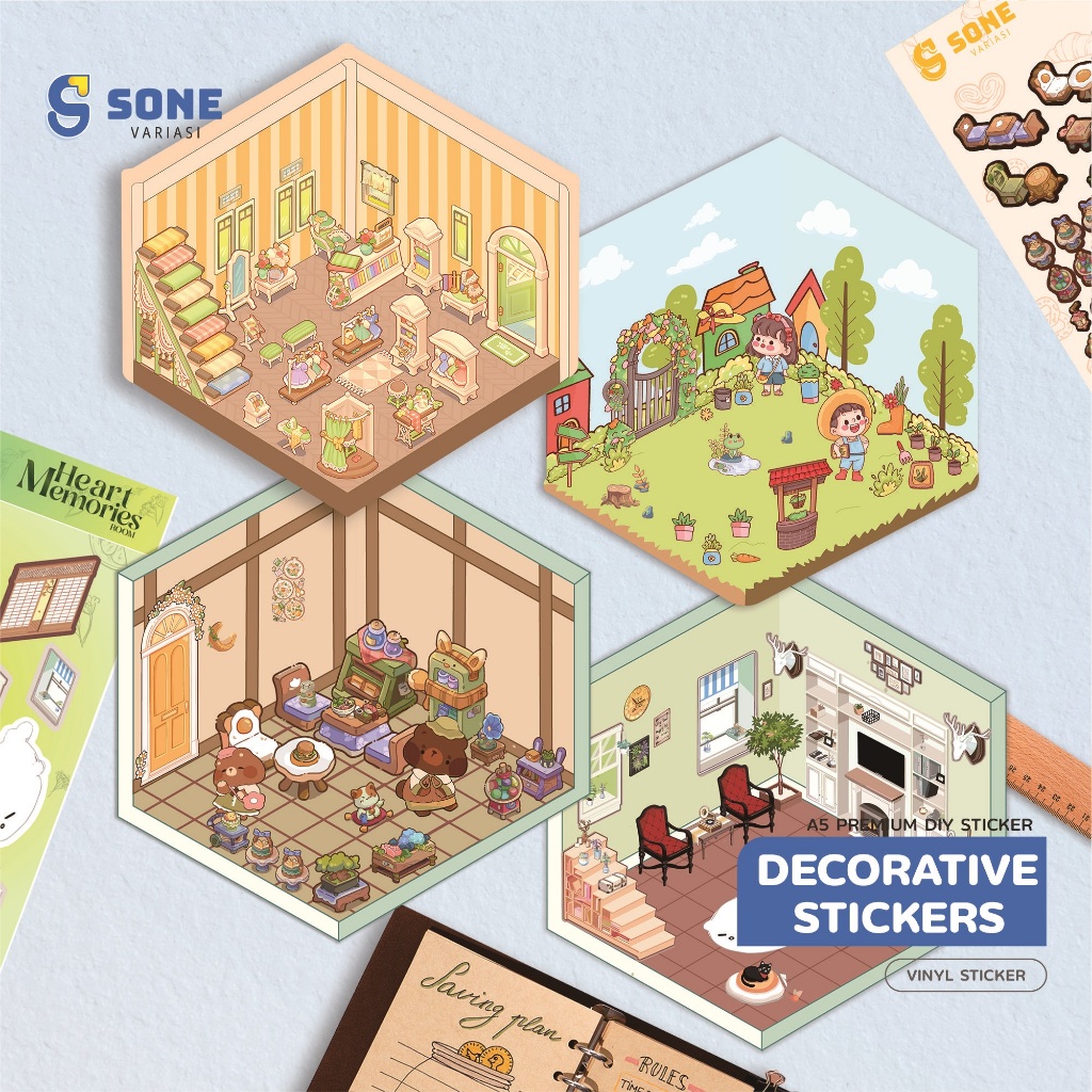 

Sticker Set Vinyl Library – Dekorasi Planner - Scrapbook & Creative Mainan Anak Unik