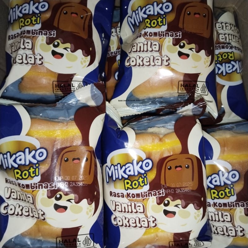 

Roti Mikako Roti Kombinasi Rasa Vanila dan Cokelat @5 Bungkus