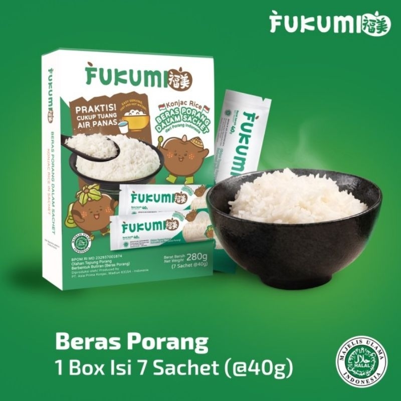 

Fukumi Beras Porang Instant 1 Kotak 280 gr Konjac Shirataki Rice