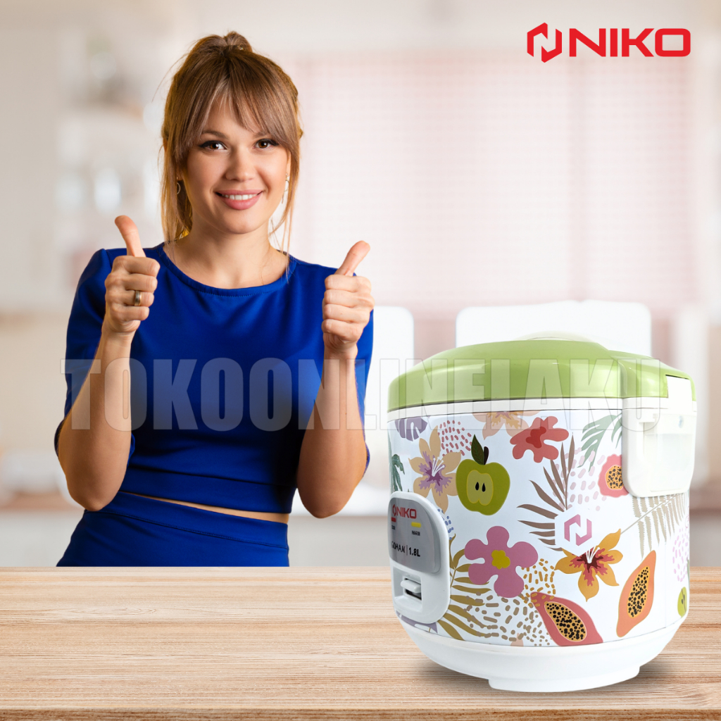 Rice Cooker NIKO GOHAN / MAGICOMP GOHAN TROPICAL berlapis teflon Memasak / Menghangatkan / Mengukus