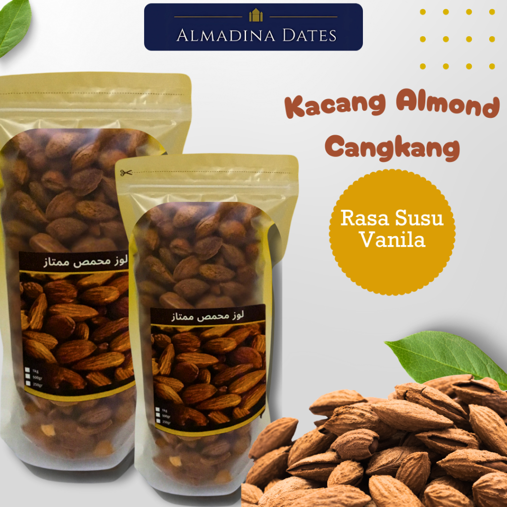 

Kacang Almond Cangkang Rasa Susu Vanila | Kacang Almond Panggang
