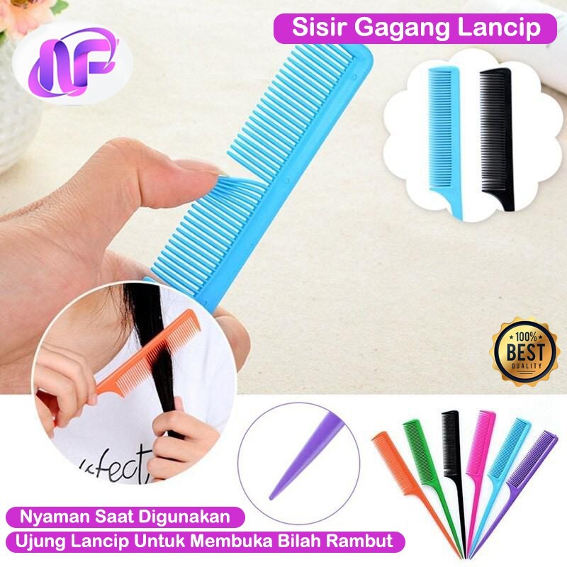 Sisir Rambut Pria Wanita Sisir Sasak Sisir Saku Plastik Kecil Premium Sisir Gagang Lancip Panjang Sa