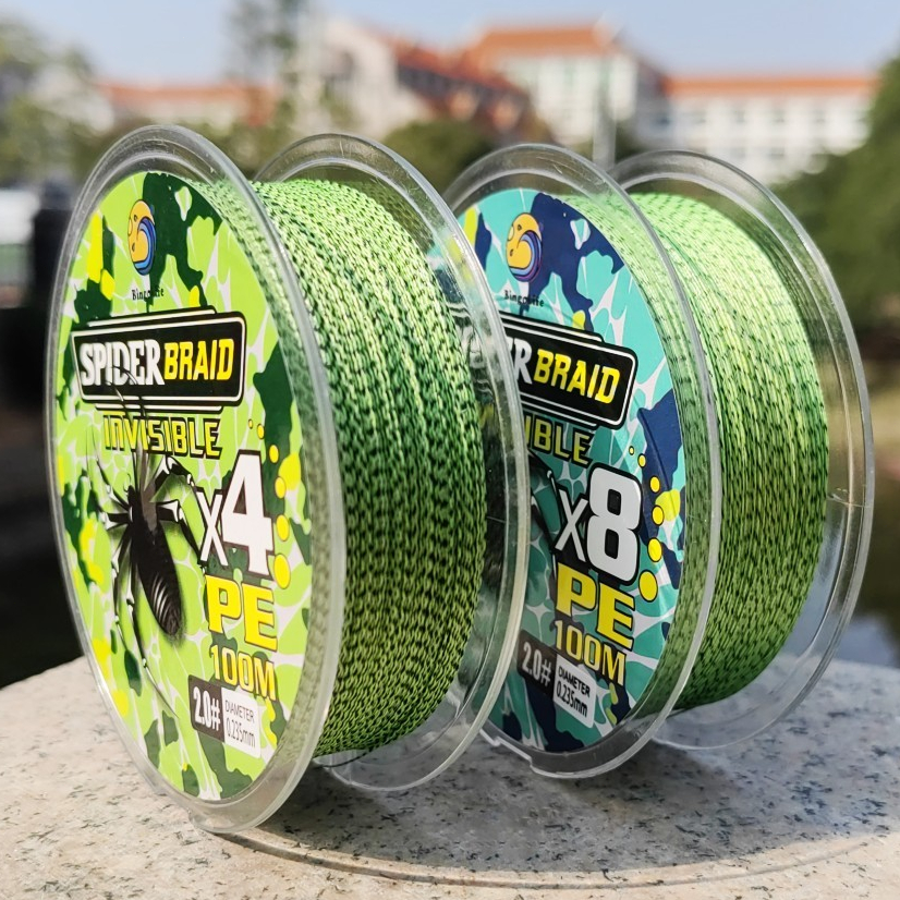 Senar Pancing PE 100m Speckle Tahan Aus Tali PE X8 X4 Anti Kusut Spider Braided Fishing Line Cepat T