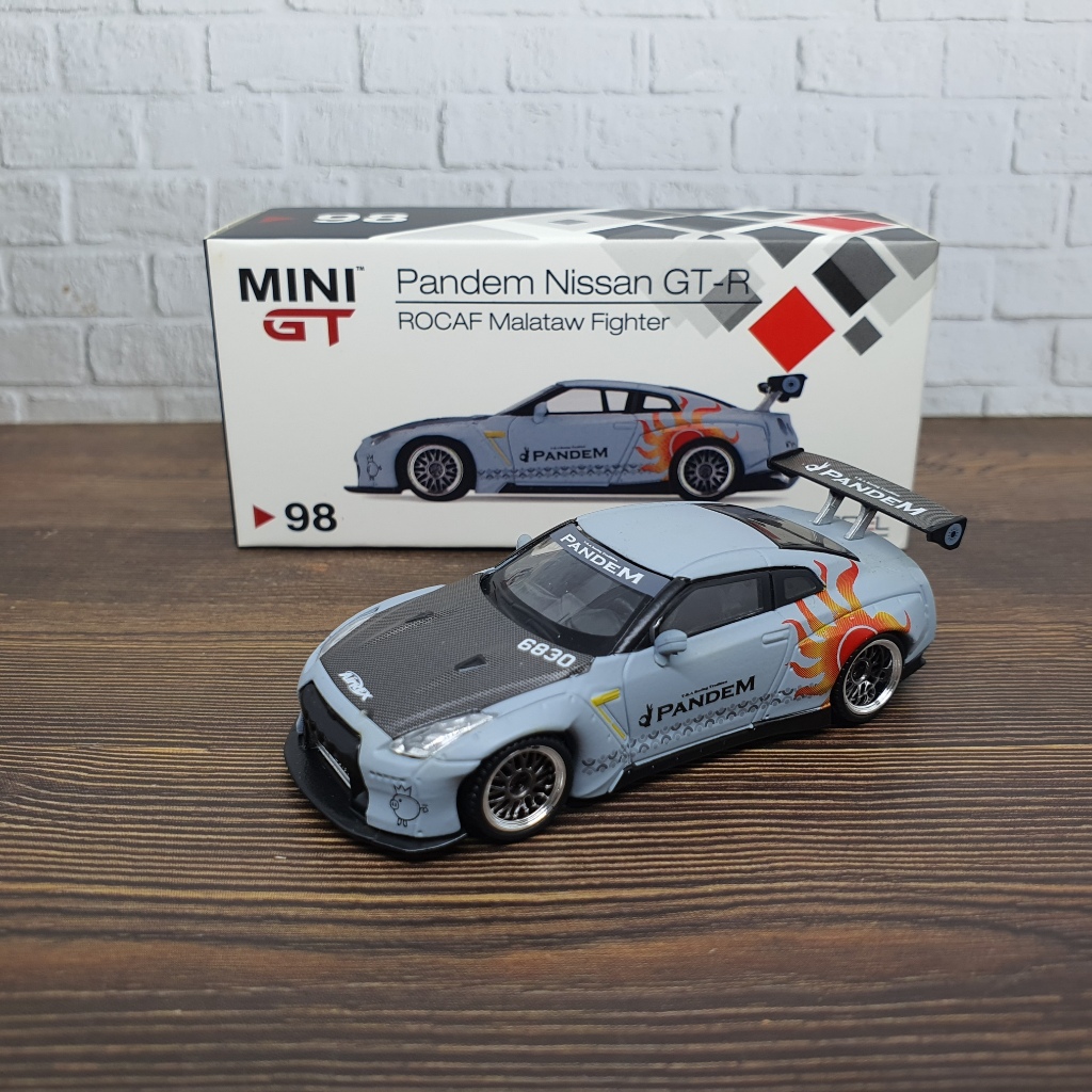 Mini GT Pandem Nissan GTR R35 ROCAF Malataw Fighter GT Wing Ver LHD No 98 Taiwan Exclusive Diecast
