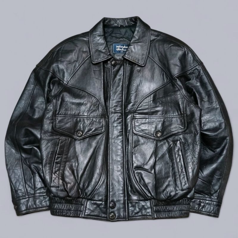 WindyClub Vintage Pilot Leather Jacket - Jaket Kulit Flight Pria Wanita Unisex Branded Second Thrift