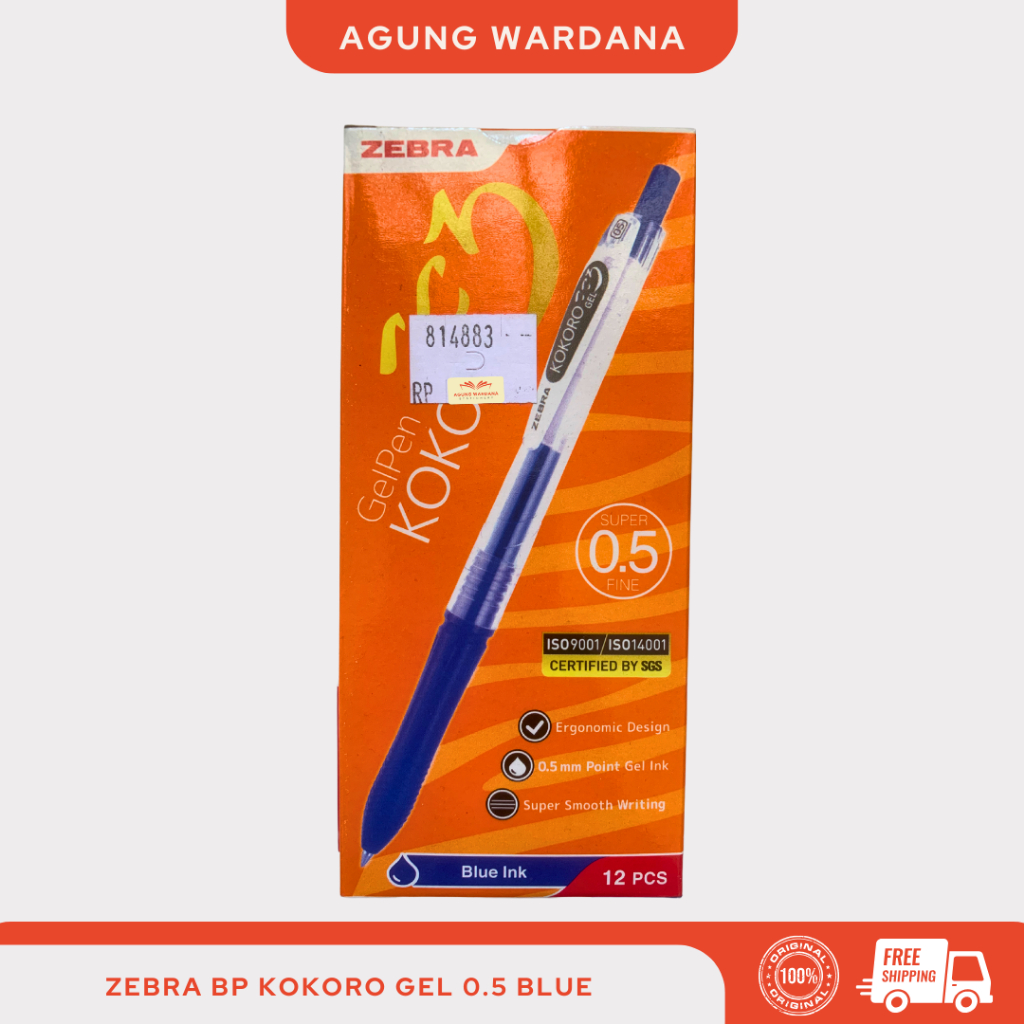 

BOLPOIN BIRU ZEBRA KOKORO GEL 0.5MM 1 PACK