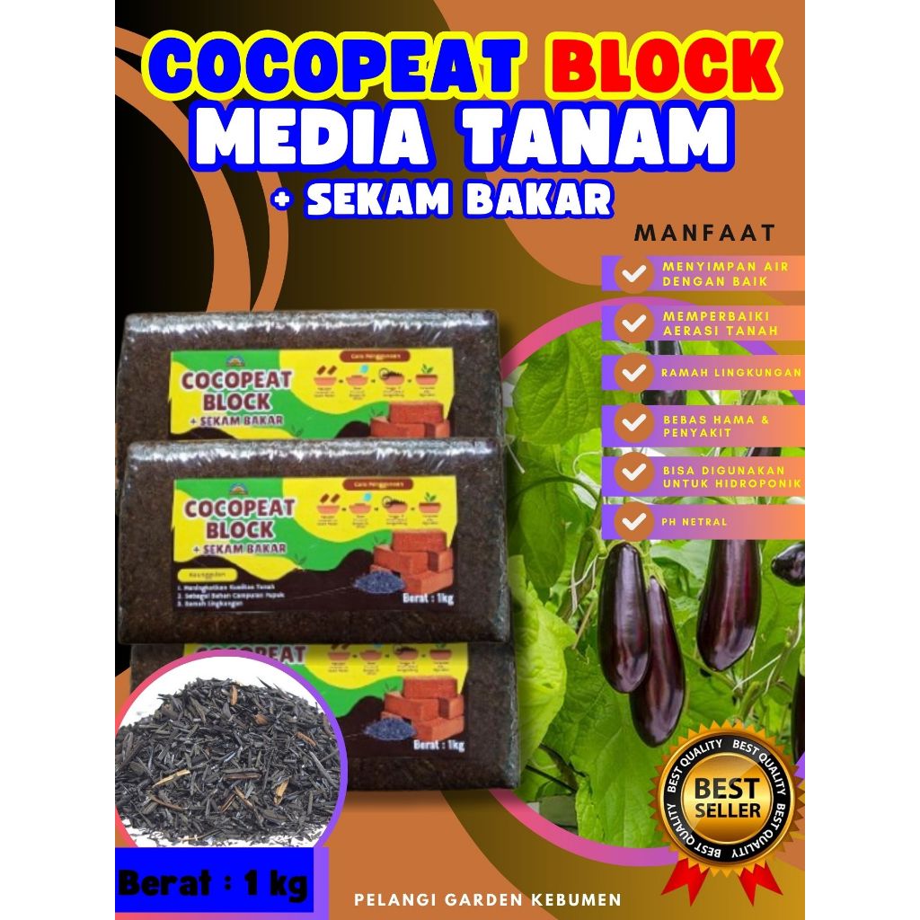 DIJAMIN ASLI  Cocopeat Media Tanam, Cocopeat Media Tanam 1Kg, Cocopeat Media Tanam Block