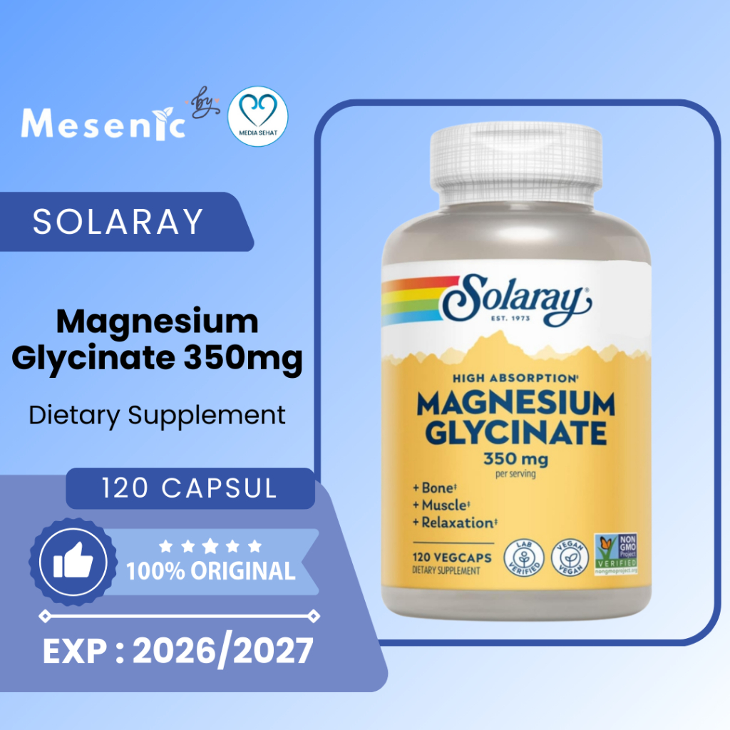 Solaray Magnesium Glycinate 350mg - 120 Capsules