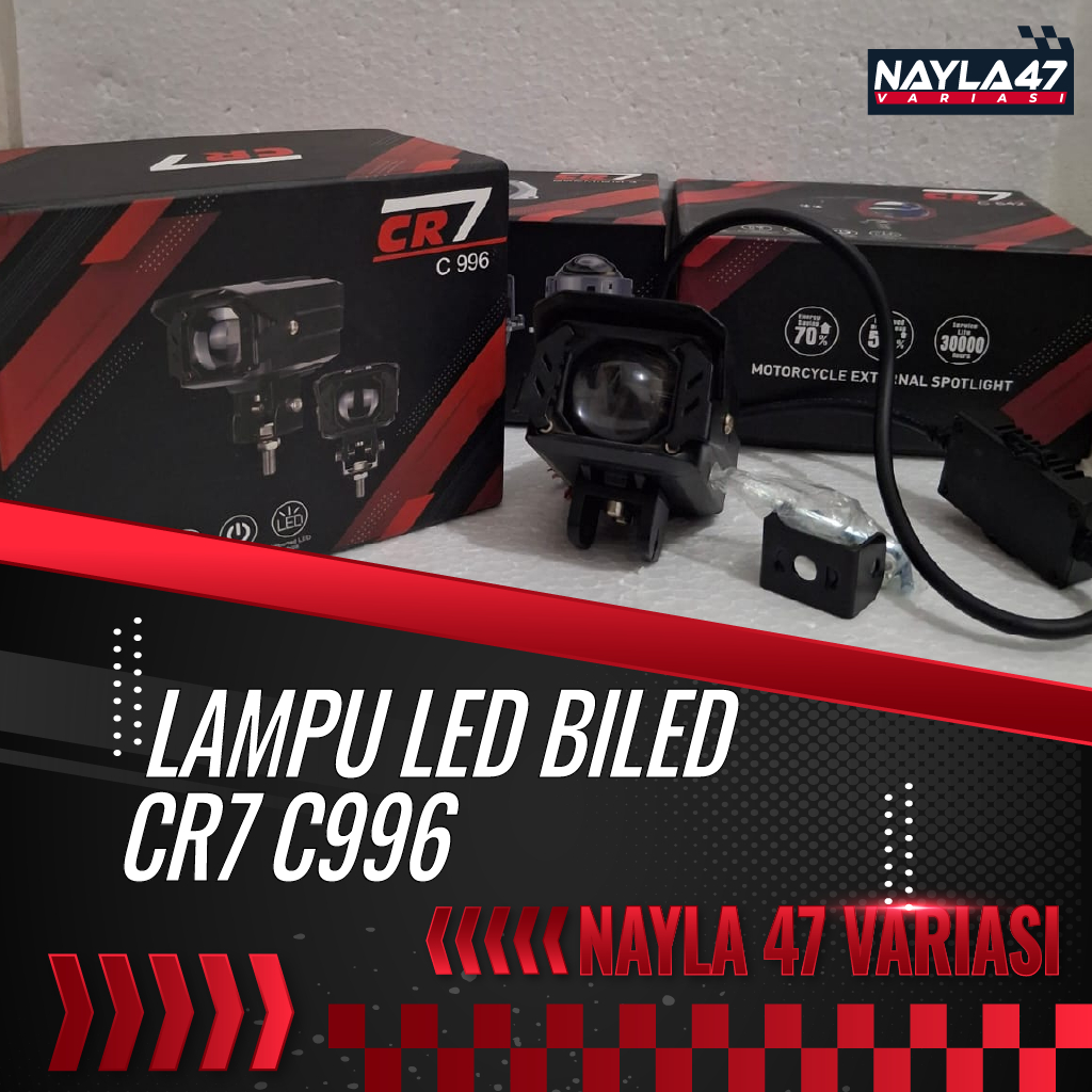Lampu Tembak Biled CR7 C996 Aluminium Waterproof, Cahaya Jauh Dekat