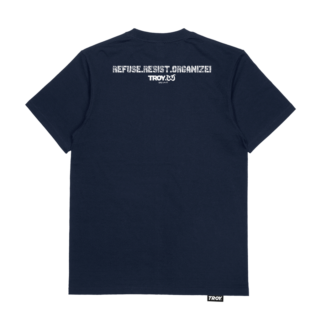 Troy Company T-shirt Blue Navy Refuse Resist - Kaos Lengan Pendek Kaos Biru Navy MTD 3097