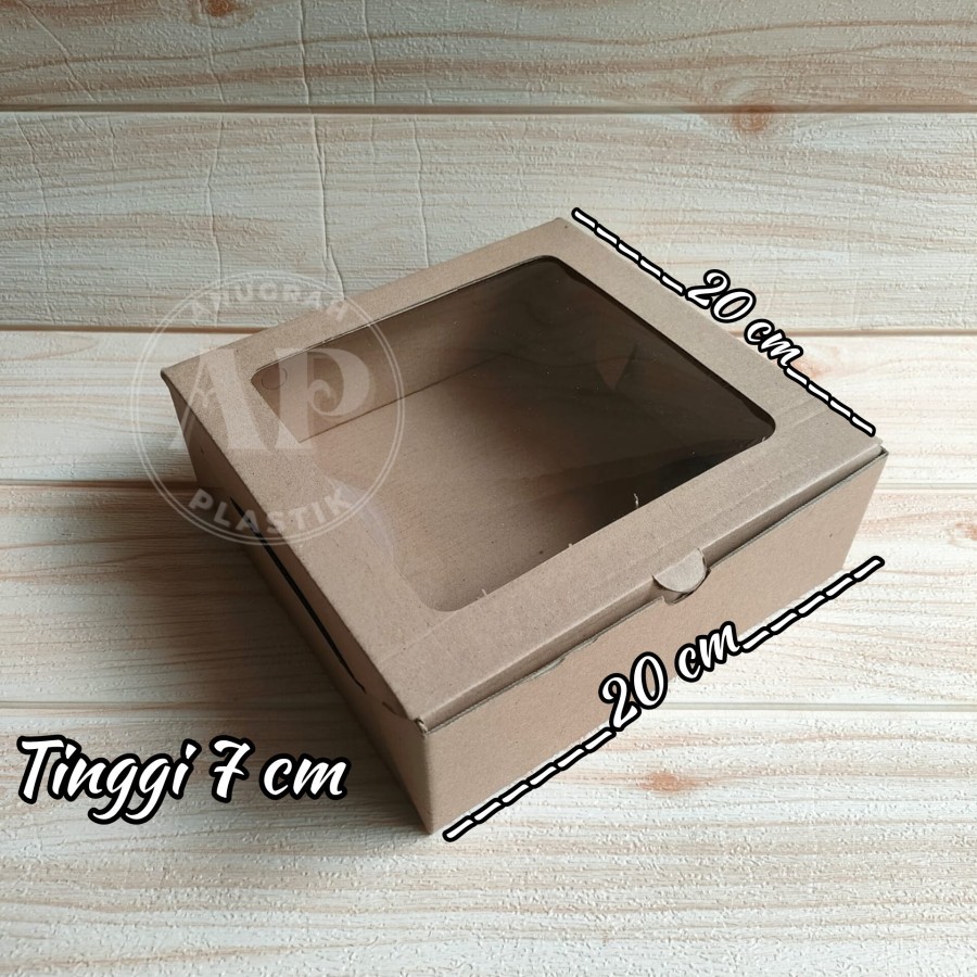 

Dus Nasi E - Flute Window / Dus Kue Window / Box Nasi Coklat / Box Kue Coklat Uk 20 & 22 cm PER PACK