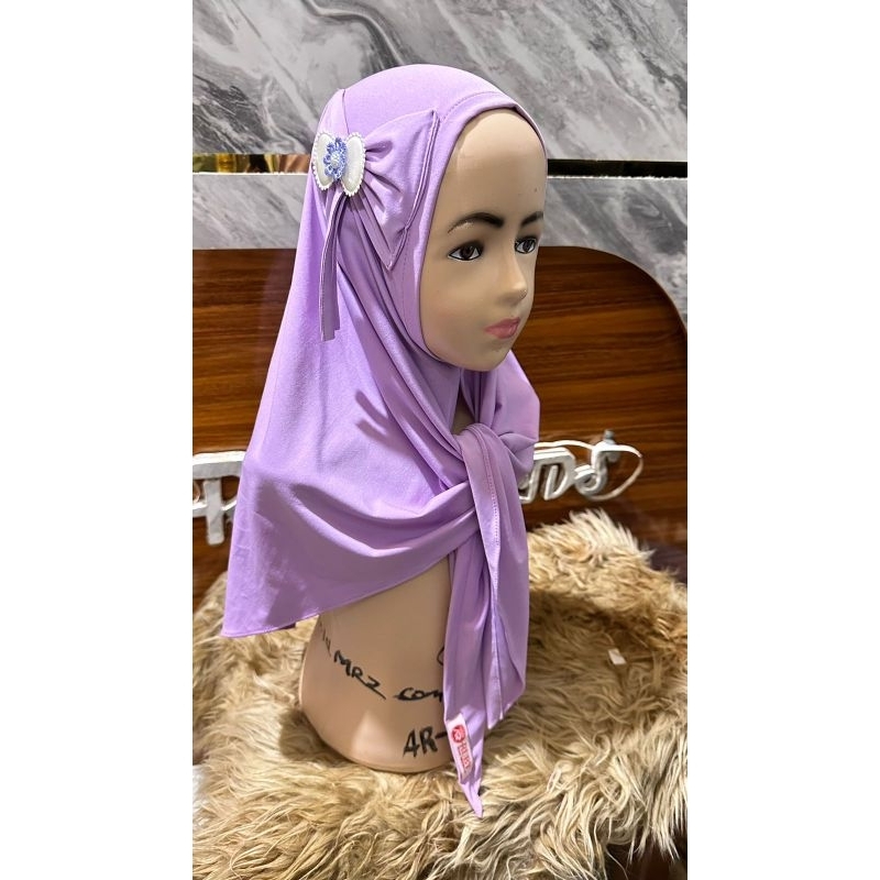 [1228] KNZA - Jilbab Segitiga Instan Anak Pita Kepala || Jilbab Bayi Lucu - Bahan Jersey Premium