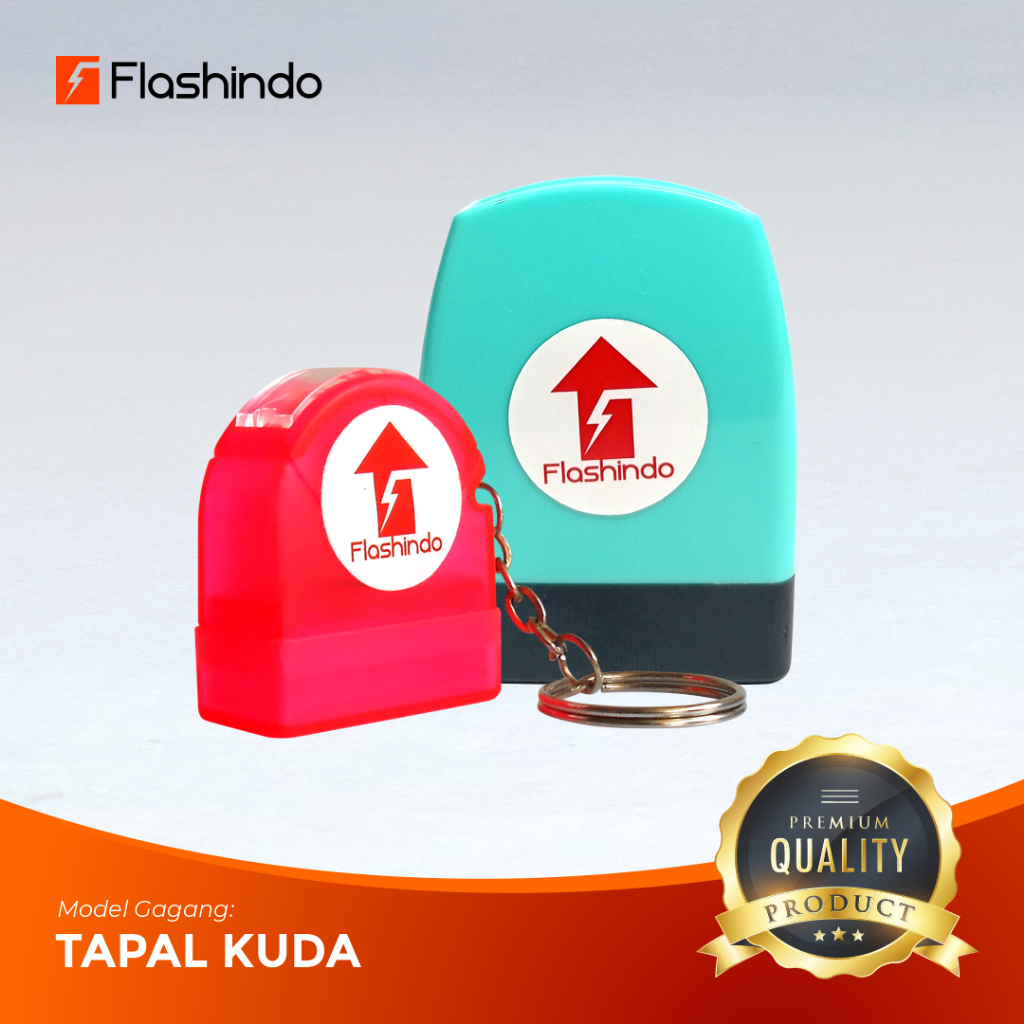 Flashindo Stempel Warna Tapal Kuda & Gantungan Kunci | Cap Stempel Nama Dokter/Bidan/Lunas