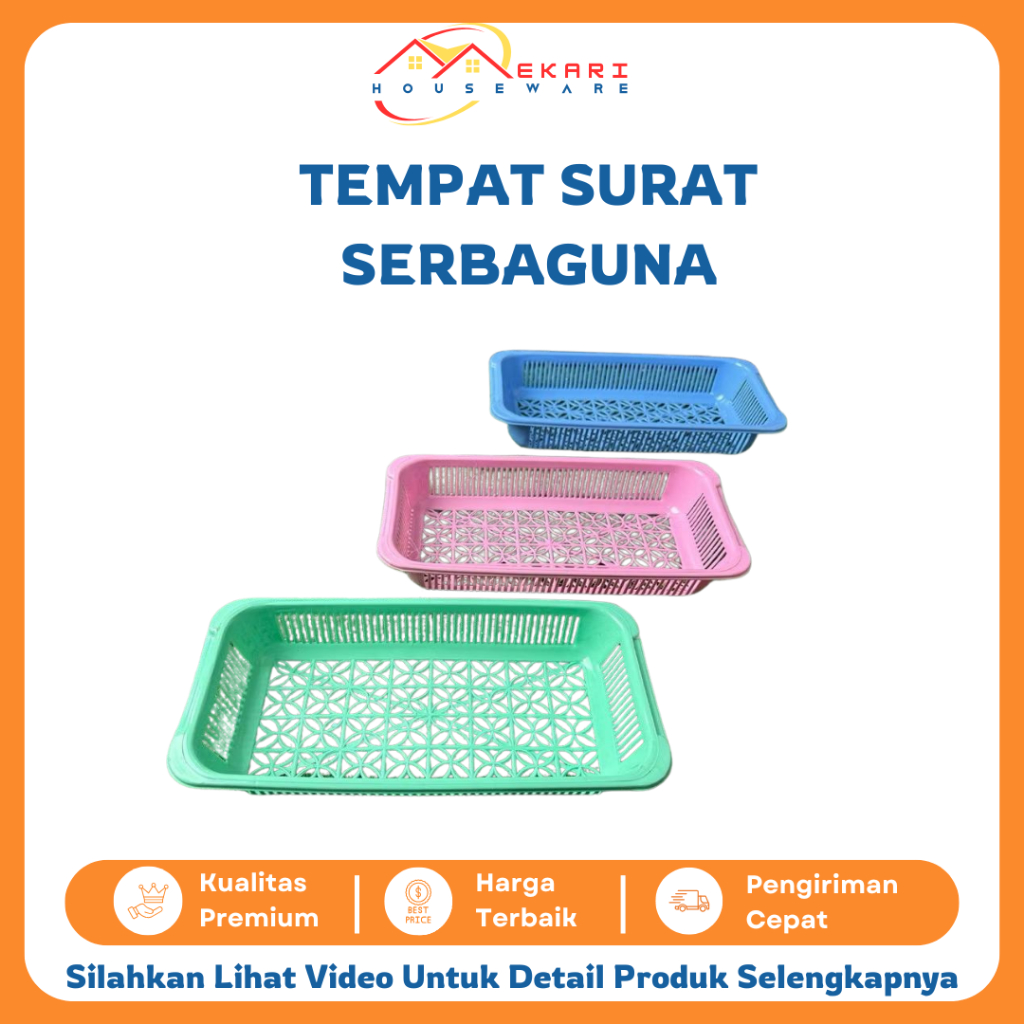 

Tempat Surat Kalo Persegi Panjang Keranjang Plastik Serbaguna