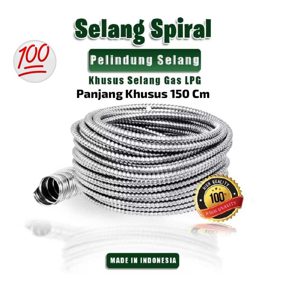 SELANG SPIRAL FLEKSIBEL PELINDUNG SELANG GAS SATU METER SETENGAH SELONGSONG SELANG GAS LPG MURAH COD