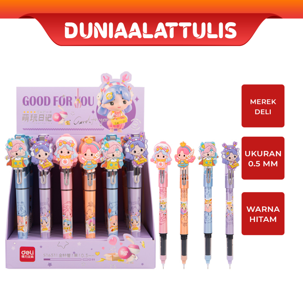 

DELI - PENA / PULPEN / PEN MOTIF LUCU S1651 TIP 0.5 MM HITAM