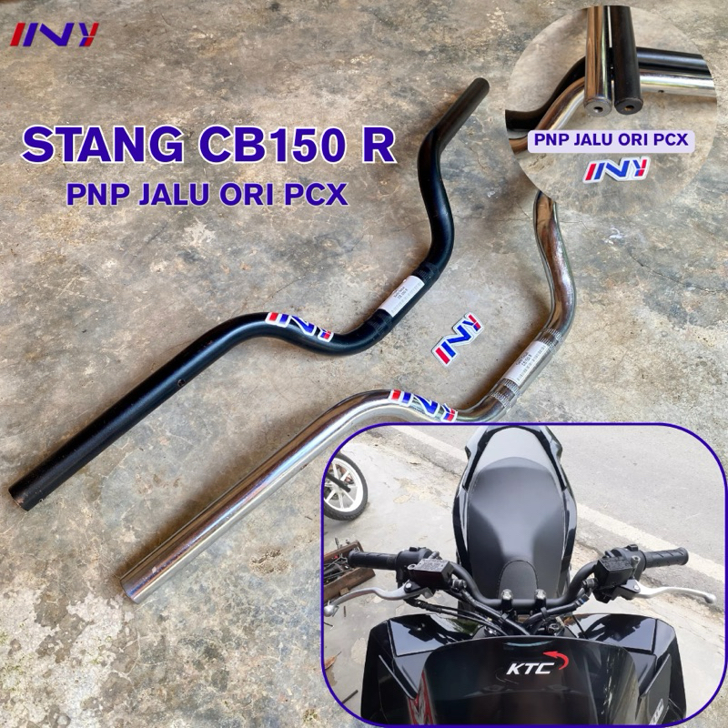 Stang CB150R New PCX 160 Standart CB150R Replika Original Hitam glosy dan chrome stainless