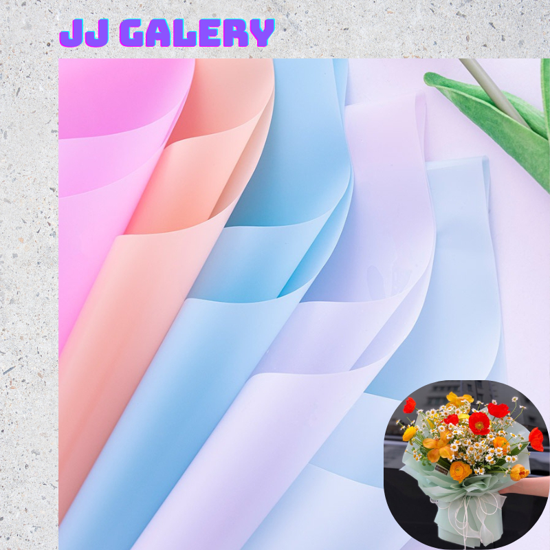 

Isi 20 LEMBAR Flower Wrapping Kertas Buket Polos Full Color Solid Cellophane Waterproof KB003