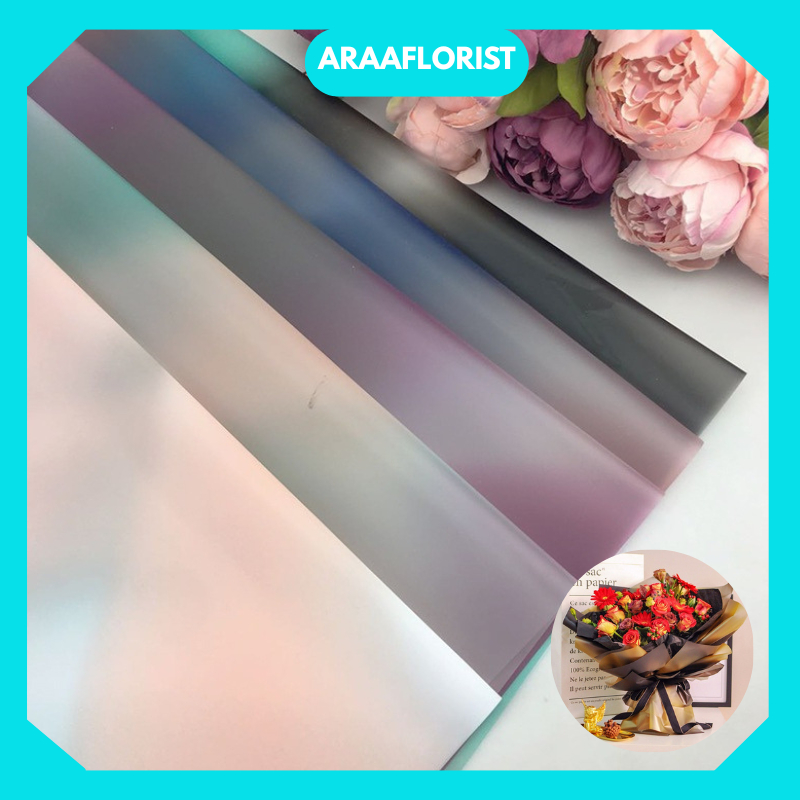 

KB116 20 LEMBAR Flower Wrapping Paper Gradient Double Line Kertas Buket Bunga Gradasi Color Florist